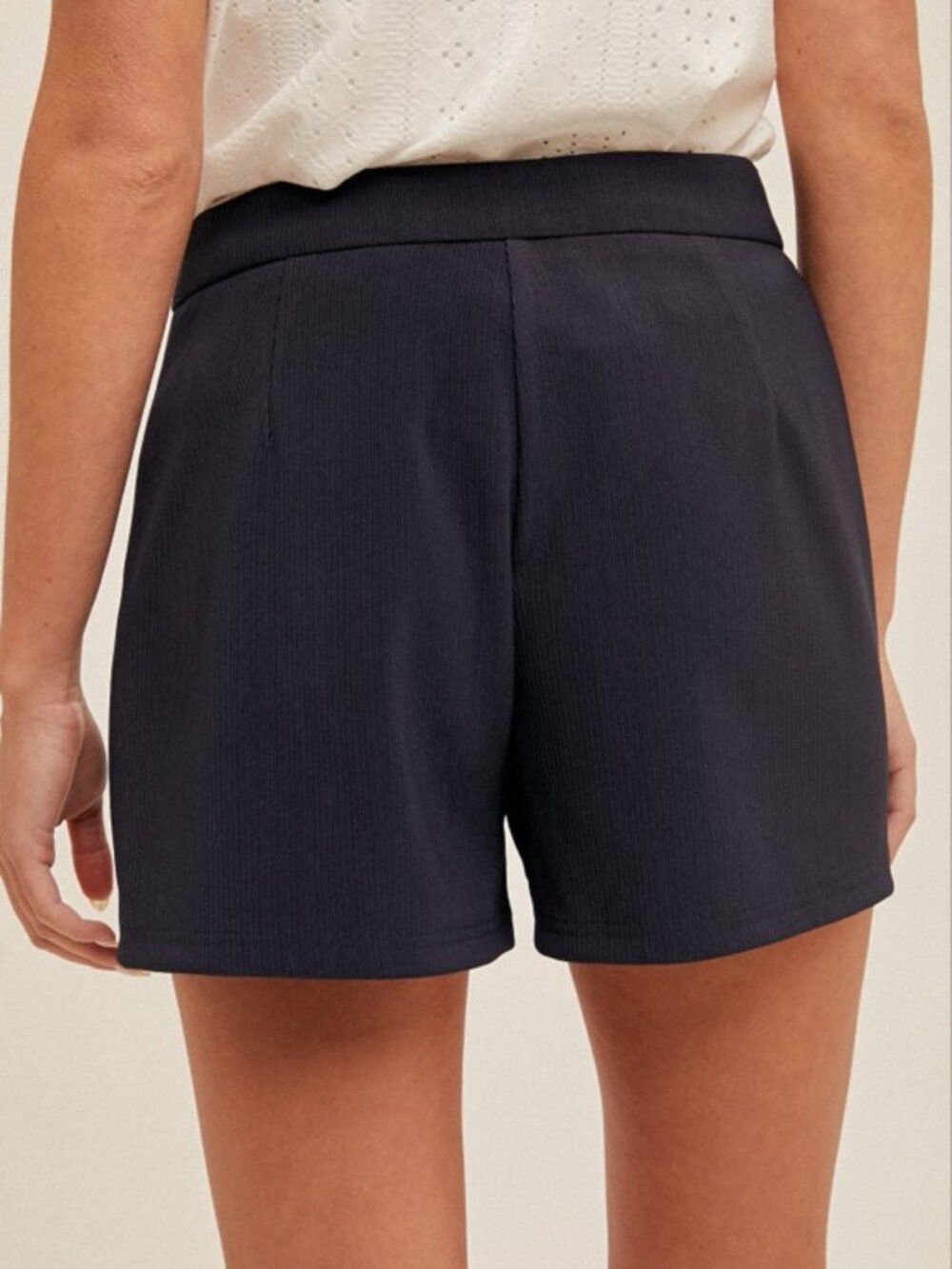 NWT Hem & Thread Navy Ottoman Shorts Gold Crest Buttons Side Zip (S/M/L) - Picture 4 of 5